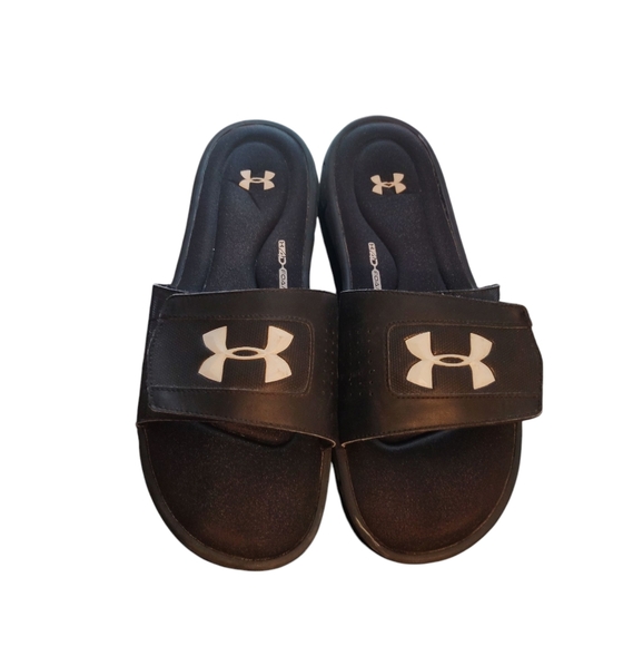 Under Armour Slip Ons Slides Size 14 Black - Picture 1 of 16